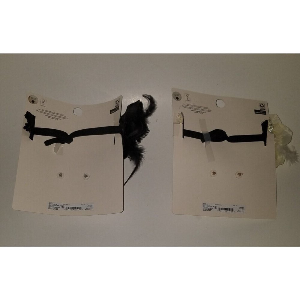 NEW 2 Adult Masquerade Mask Matching Earrings Set Halloween Ivory Gold Black Lot - Picture 6 of 6